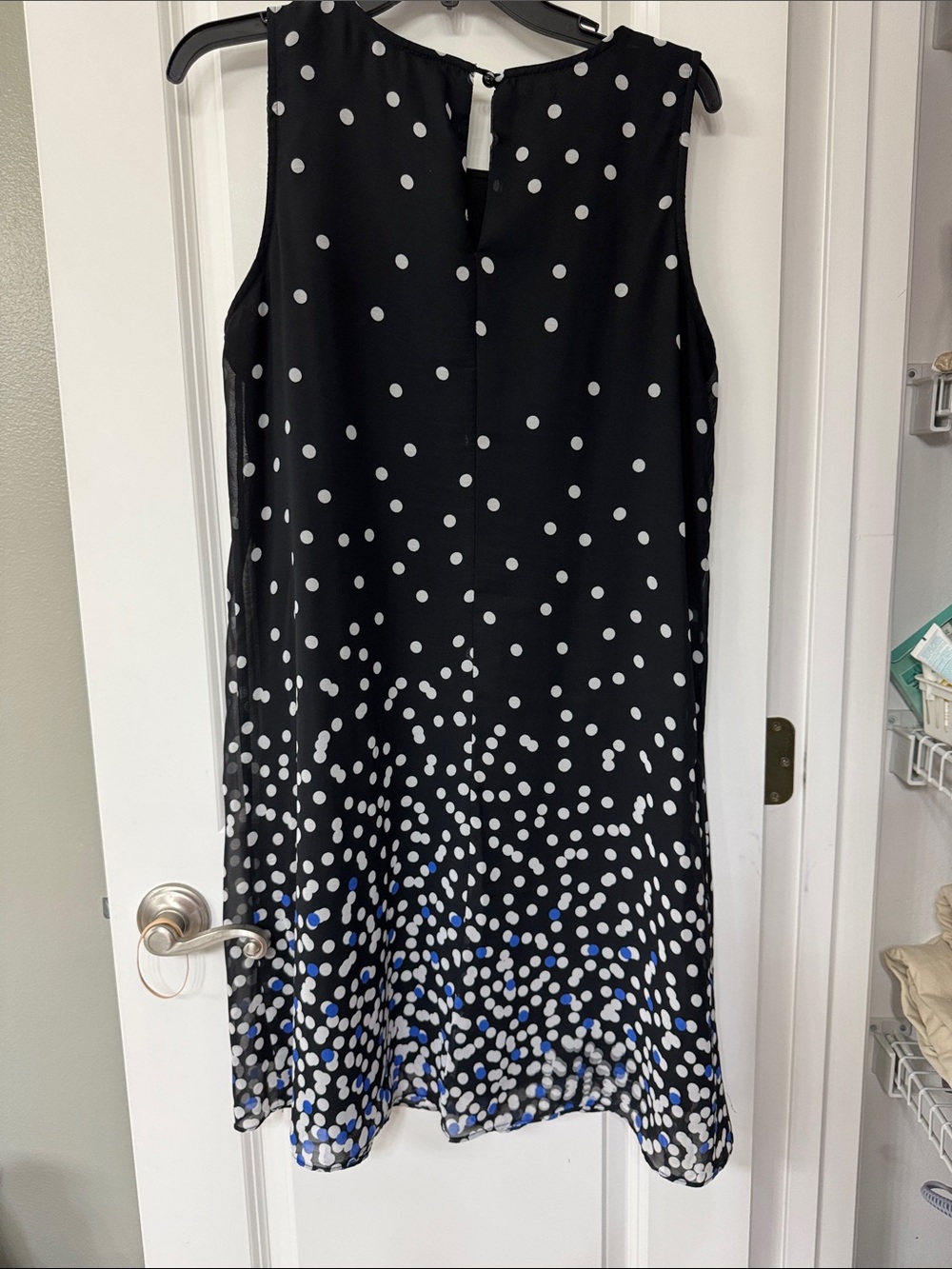 Studio One Black Mini Dress with White and Light Blue Dot Gradient - Picture 4 of 4